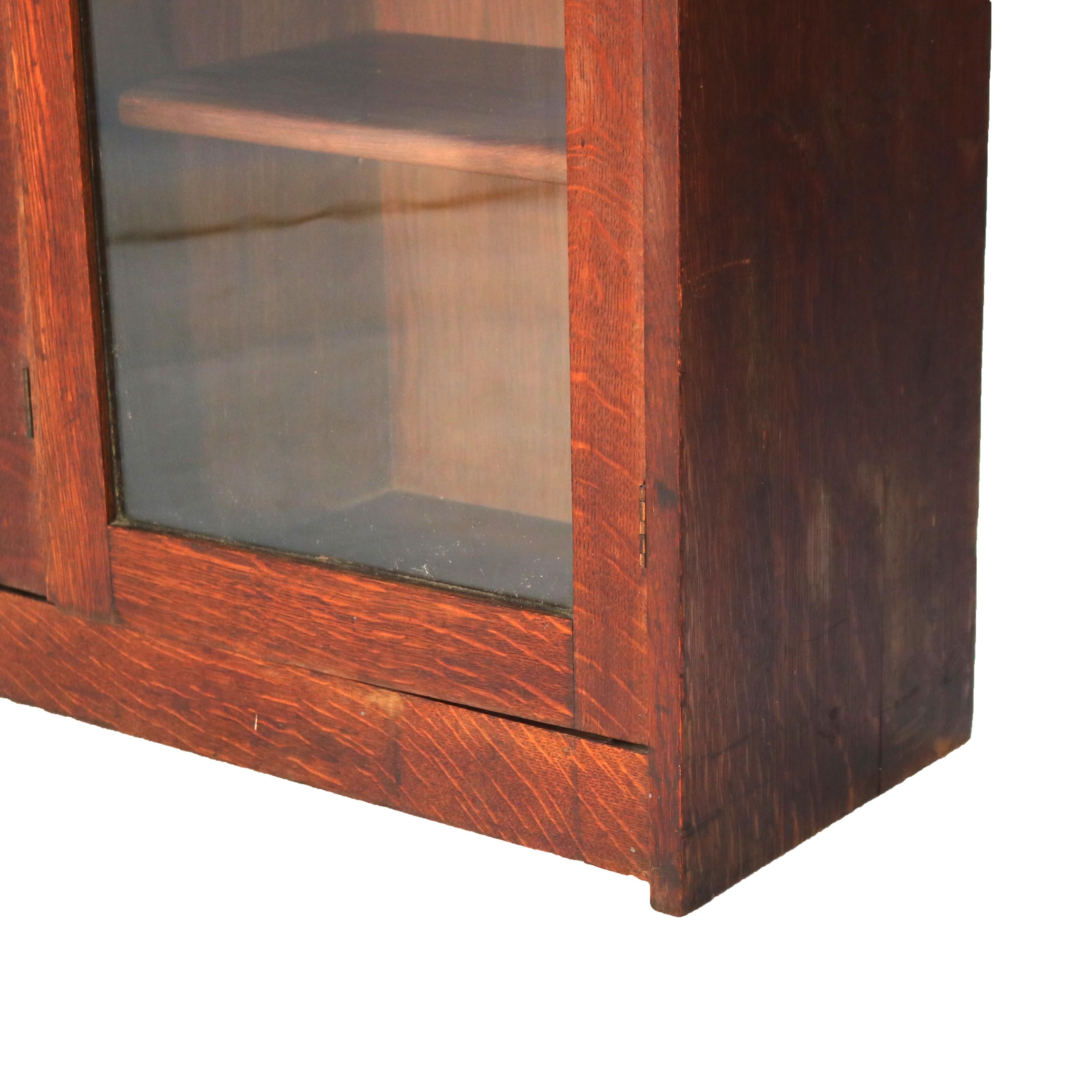 Antique Limbert Arts & Crafts Mission Oak Three-Door Bookcase C1910 6