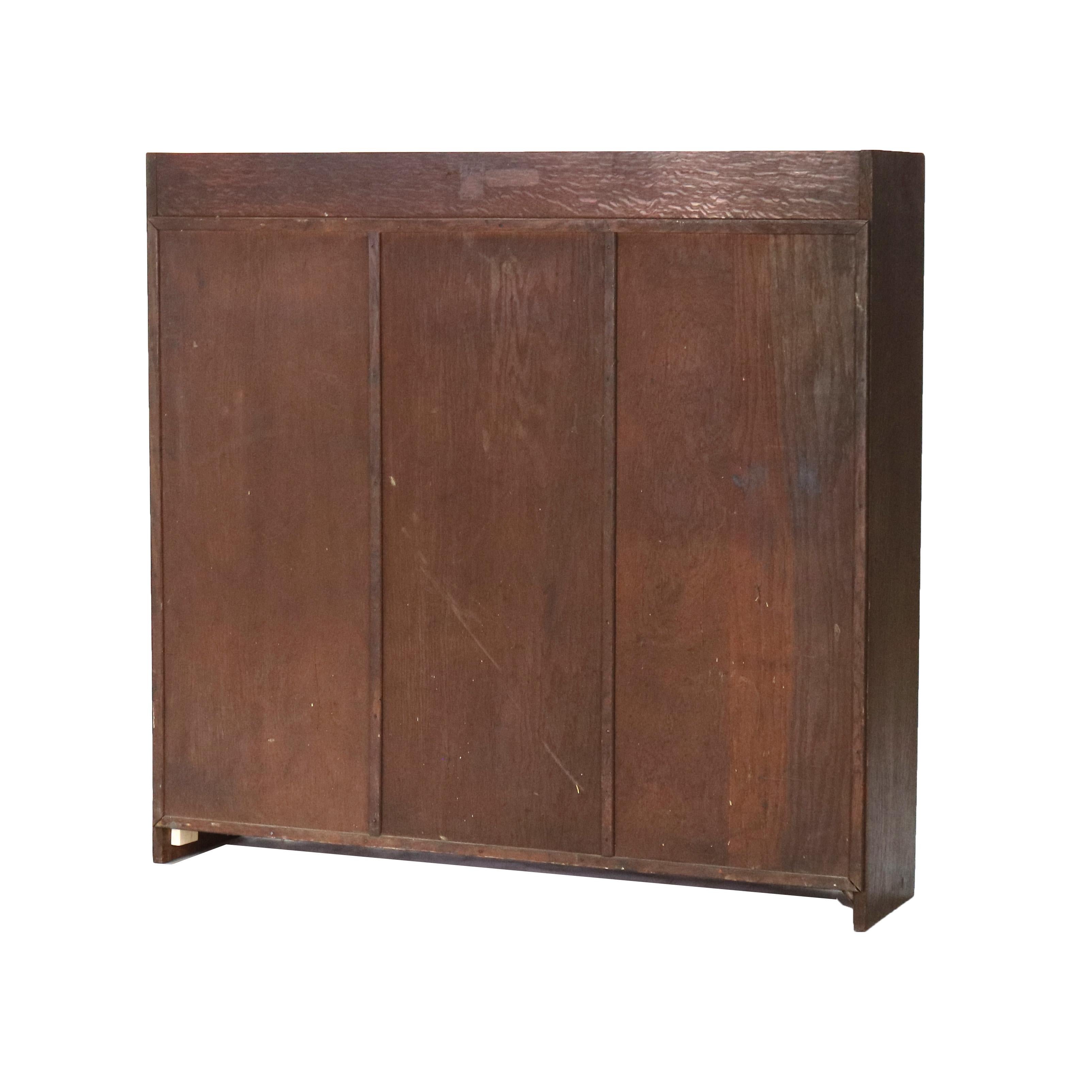 Antique Limbert Arts & Crafts Mission Oak Three-Door Bookcase C1910 1