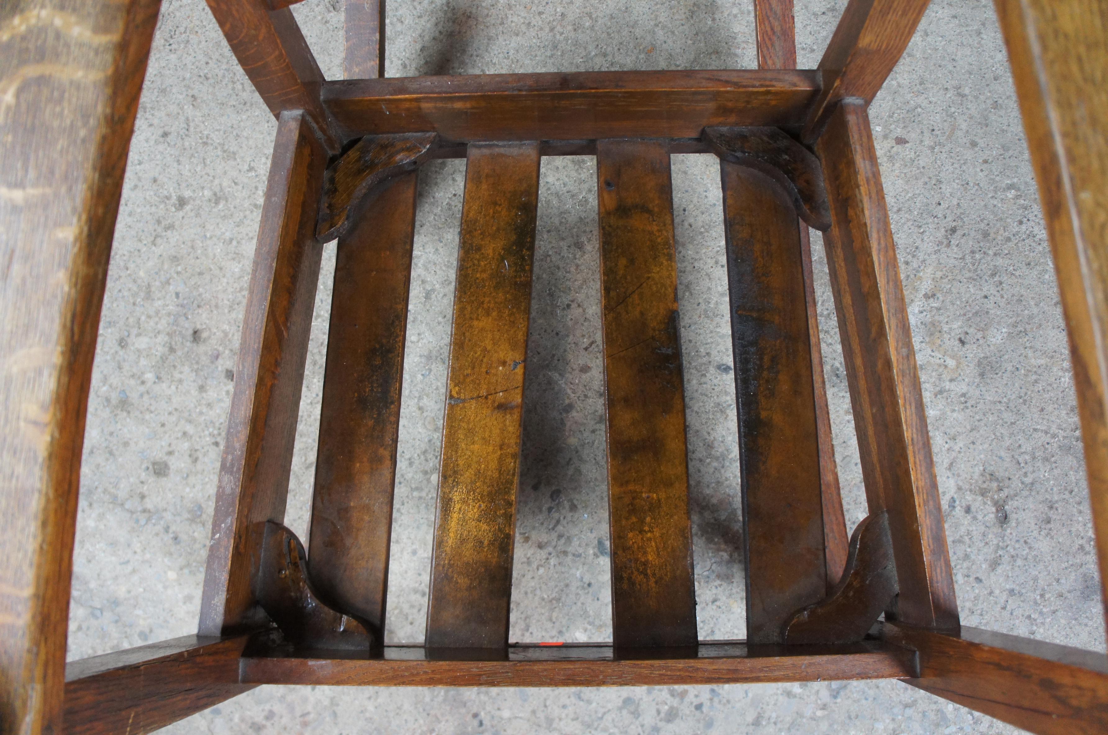 Early 20th Century Antique Limbert Mission Arts & Crafts Ladderback Quartersawn Oak Rocking Chair