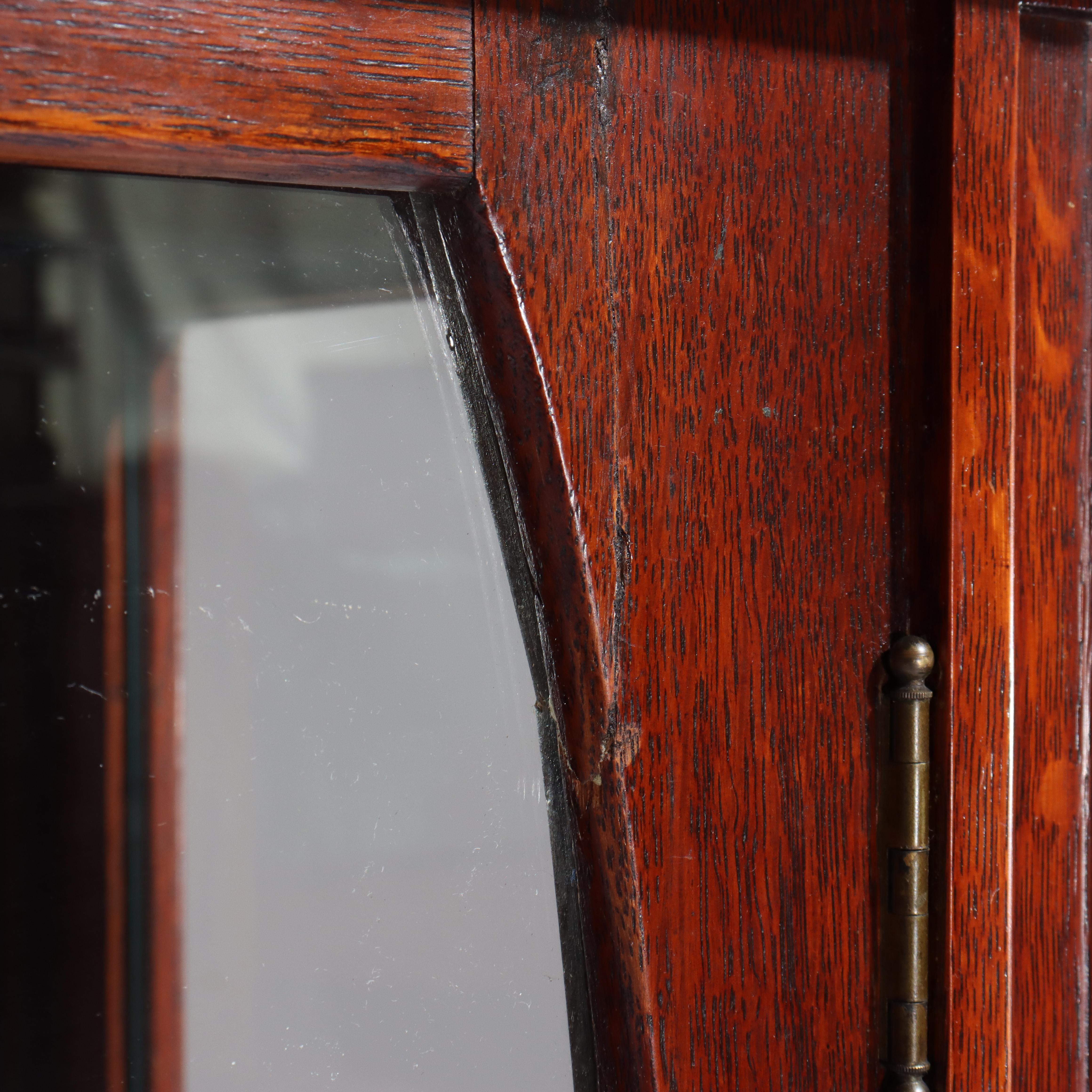 Antike Limbert School Arts & Crafts Eiche 2-türige China Cabinet c1920 im Angebot 7