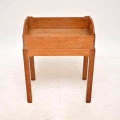 Antique Limed Oak Tray Top Side Table / Planter Stand