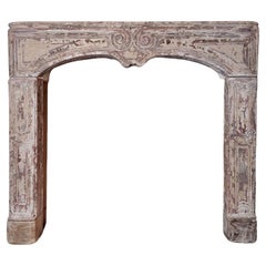 Antique Limestone Baroque Mantelpiece from the 18th century