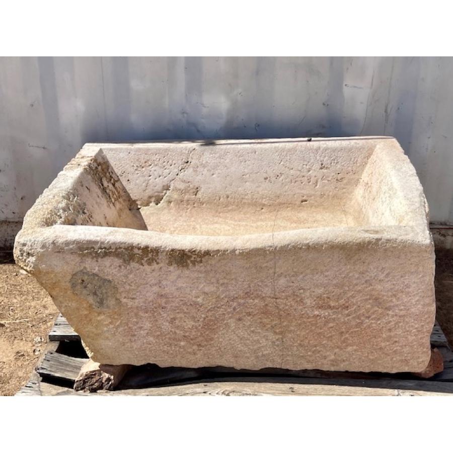 Antique Limestone Basin
overall dimensions:  APPROX - 46”x39”x15 1/2”H

Additional Info: REPAIRED CORNER (see photos)

Beautiful texture and patina