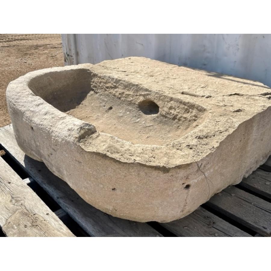Antique Limestone Basin with Repairs For Sale 2