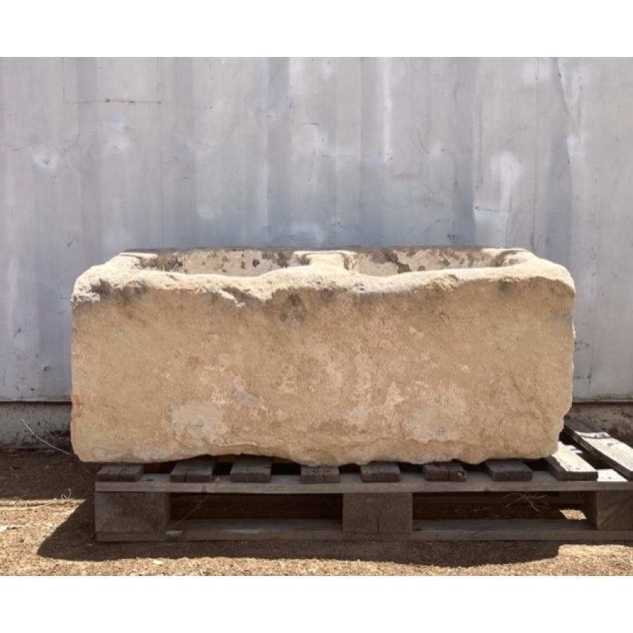 French Antique Limestone Basins Double Sinks For Sale