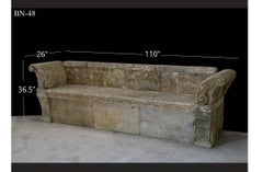 Antique Limestone Bench - Old Stone Bench - Garden Bench