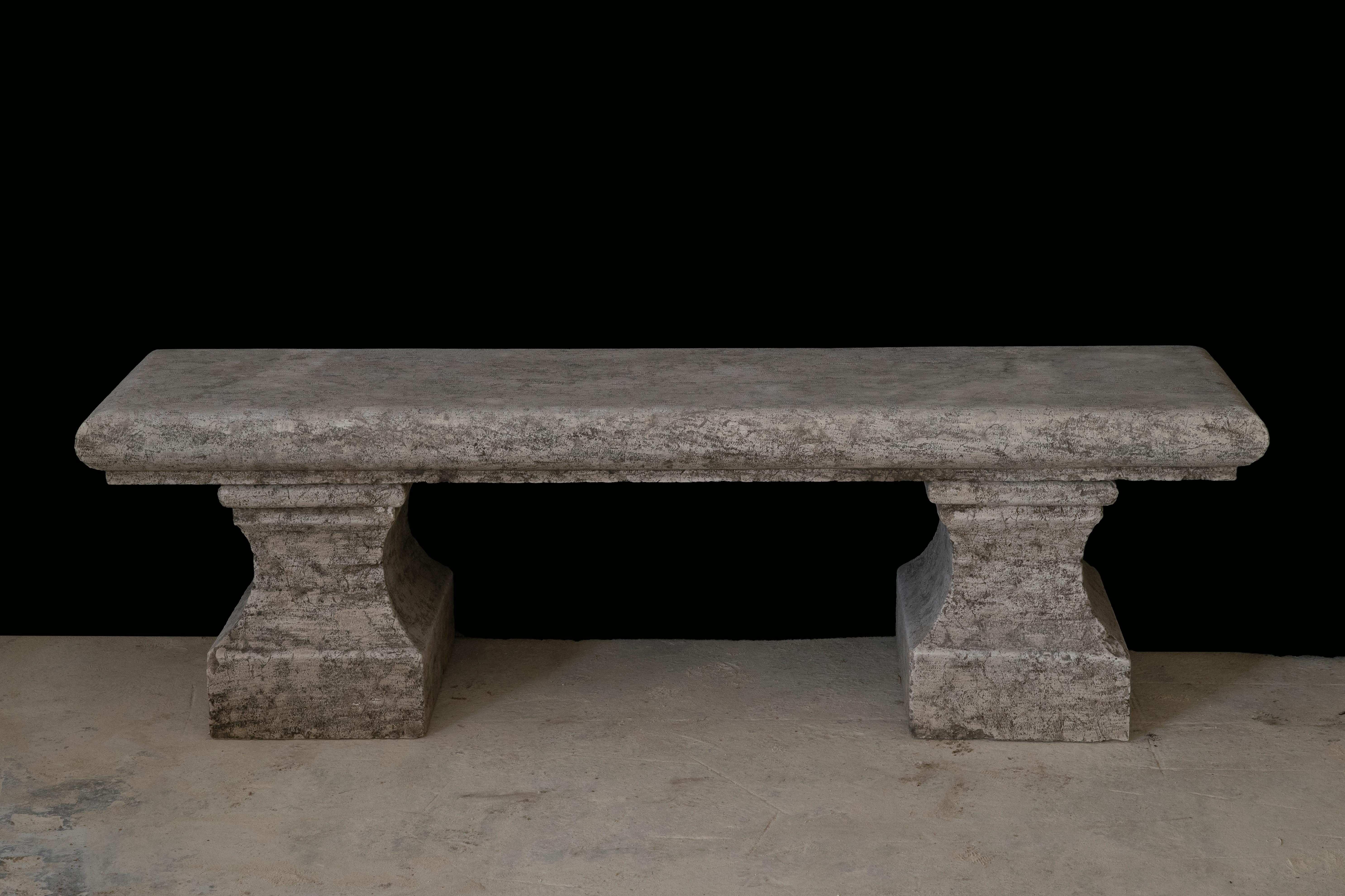 Banco antiguo de piedra caliza - Banco antiguo de piedra - Banco de jardín Rústico en venta