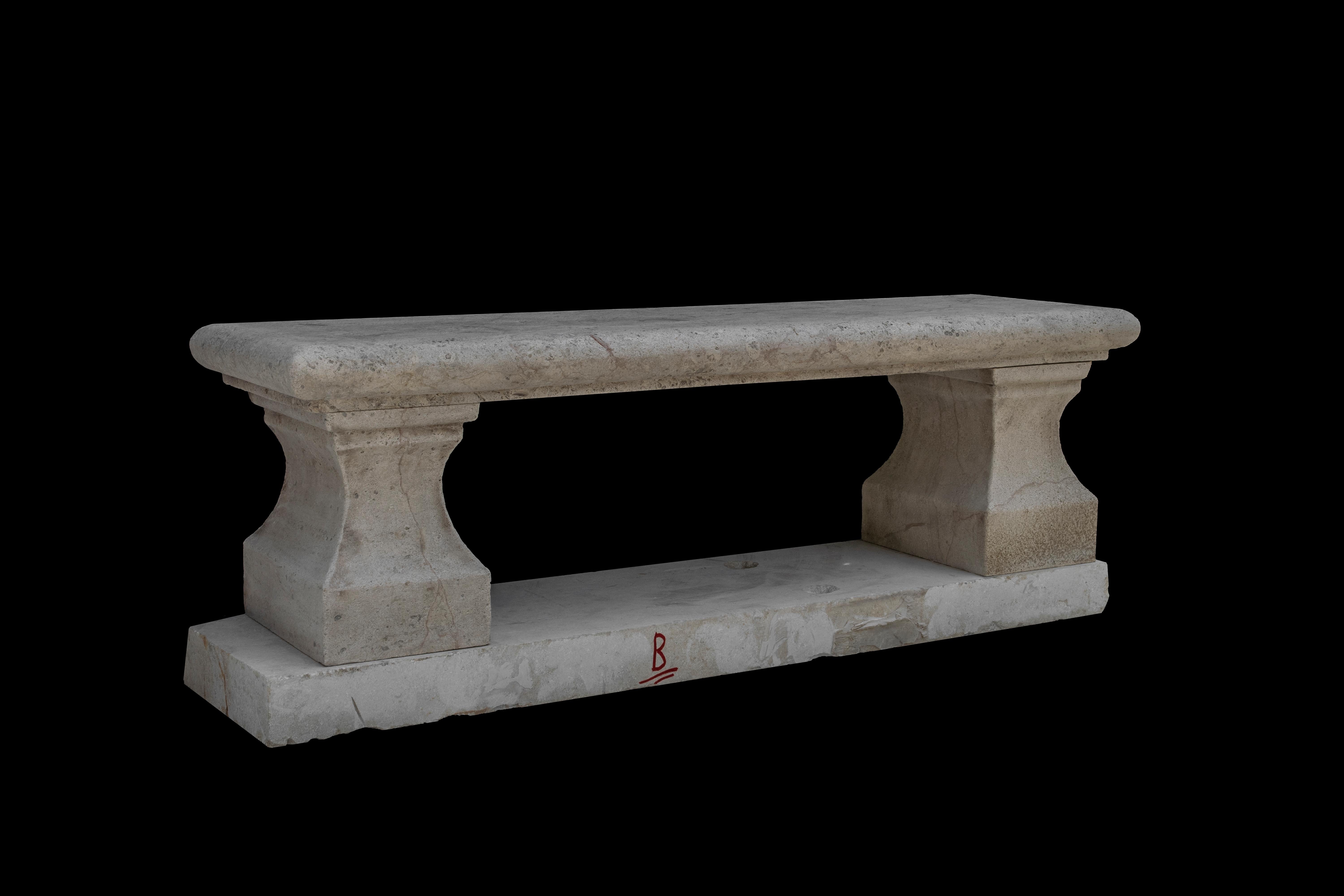 Banco antiguo de piedra caliza - Banco antiguo de piedra - Banco de jardín Rústico en venta