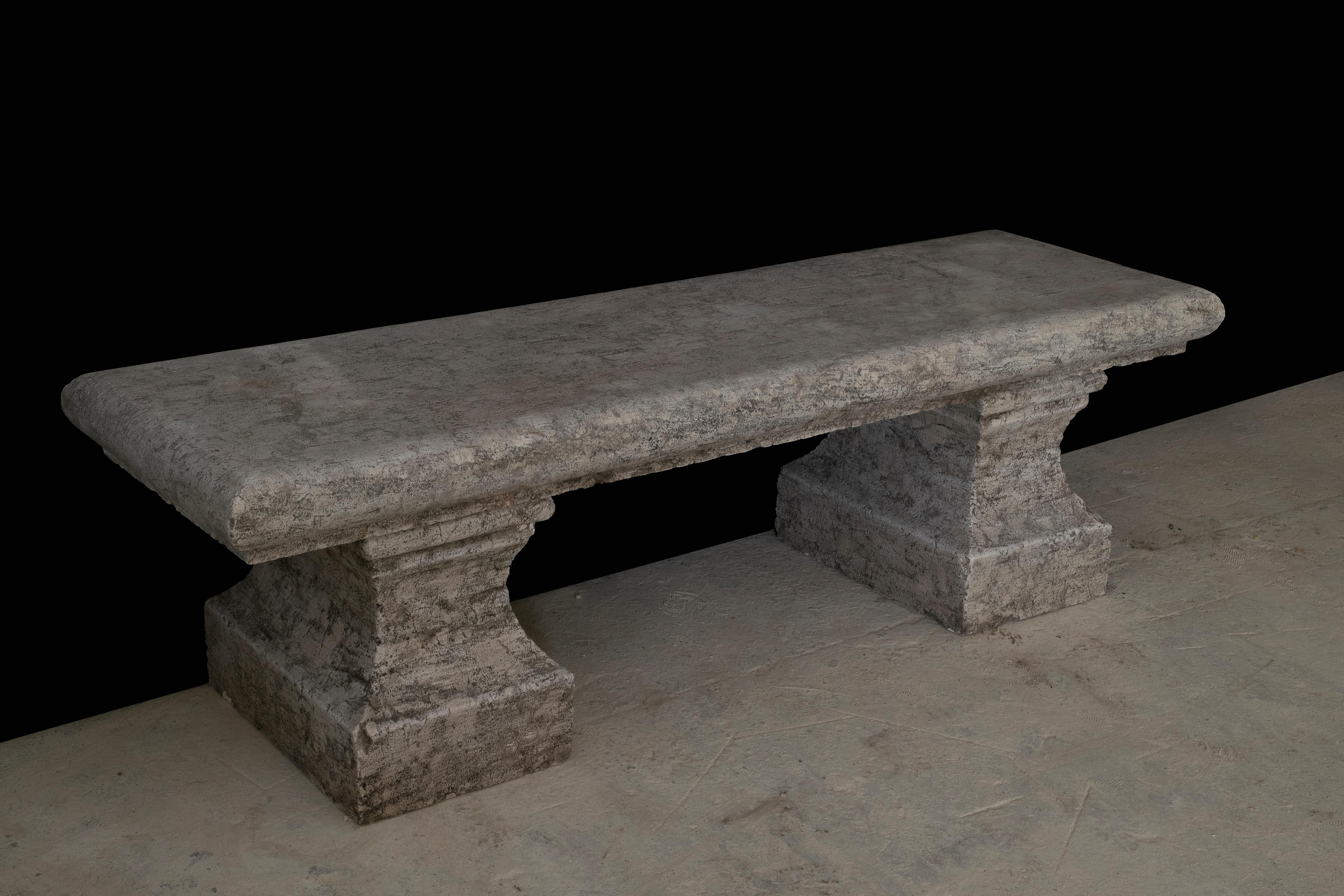 Banco antiguo de piedra caliza - Banco antiguo de piedra - Banco de jardín Italiano en venta
