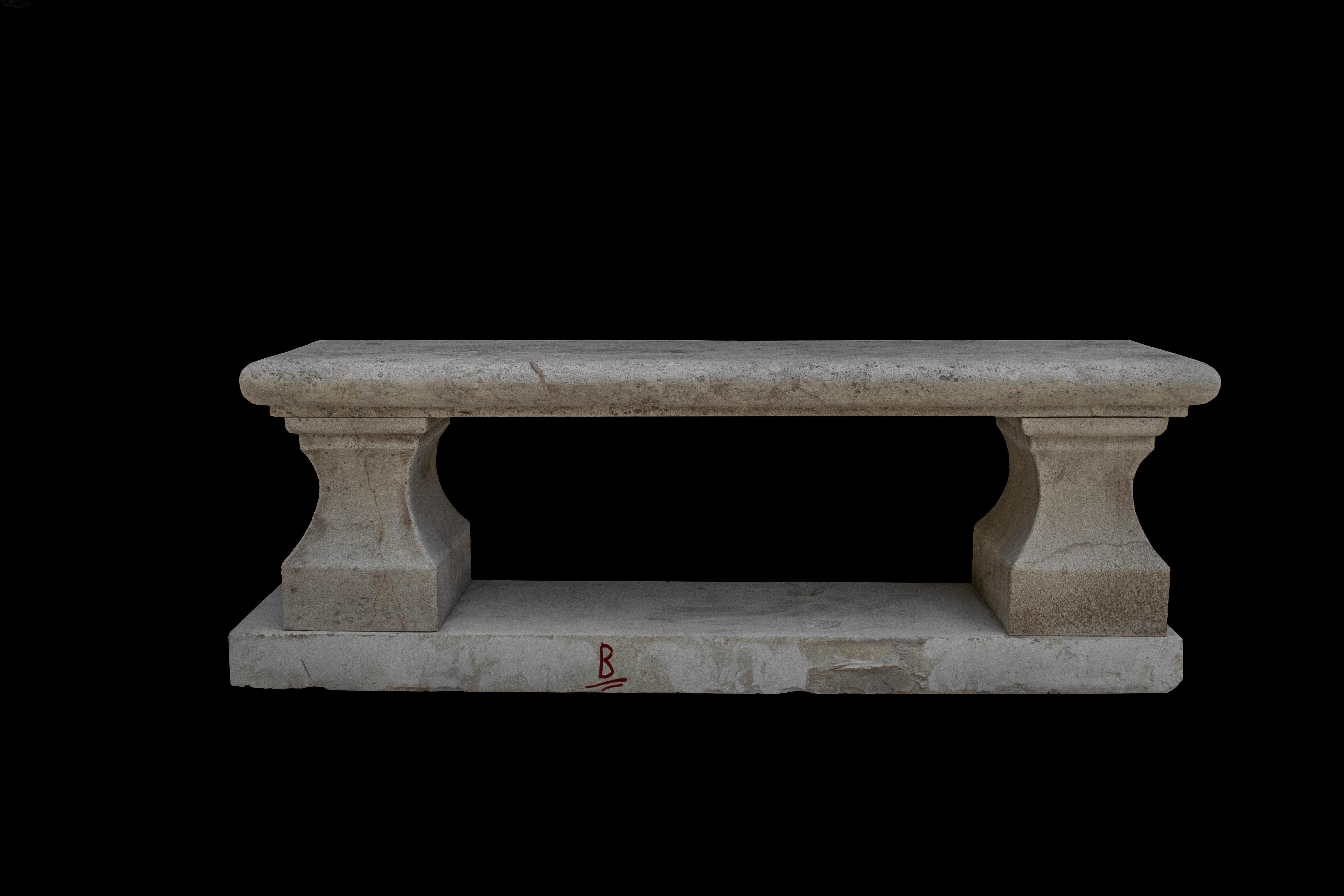 Banco antiguo de piedra caliza - Banco antiguo de piedra - Banco de jardín Italiano en venta