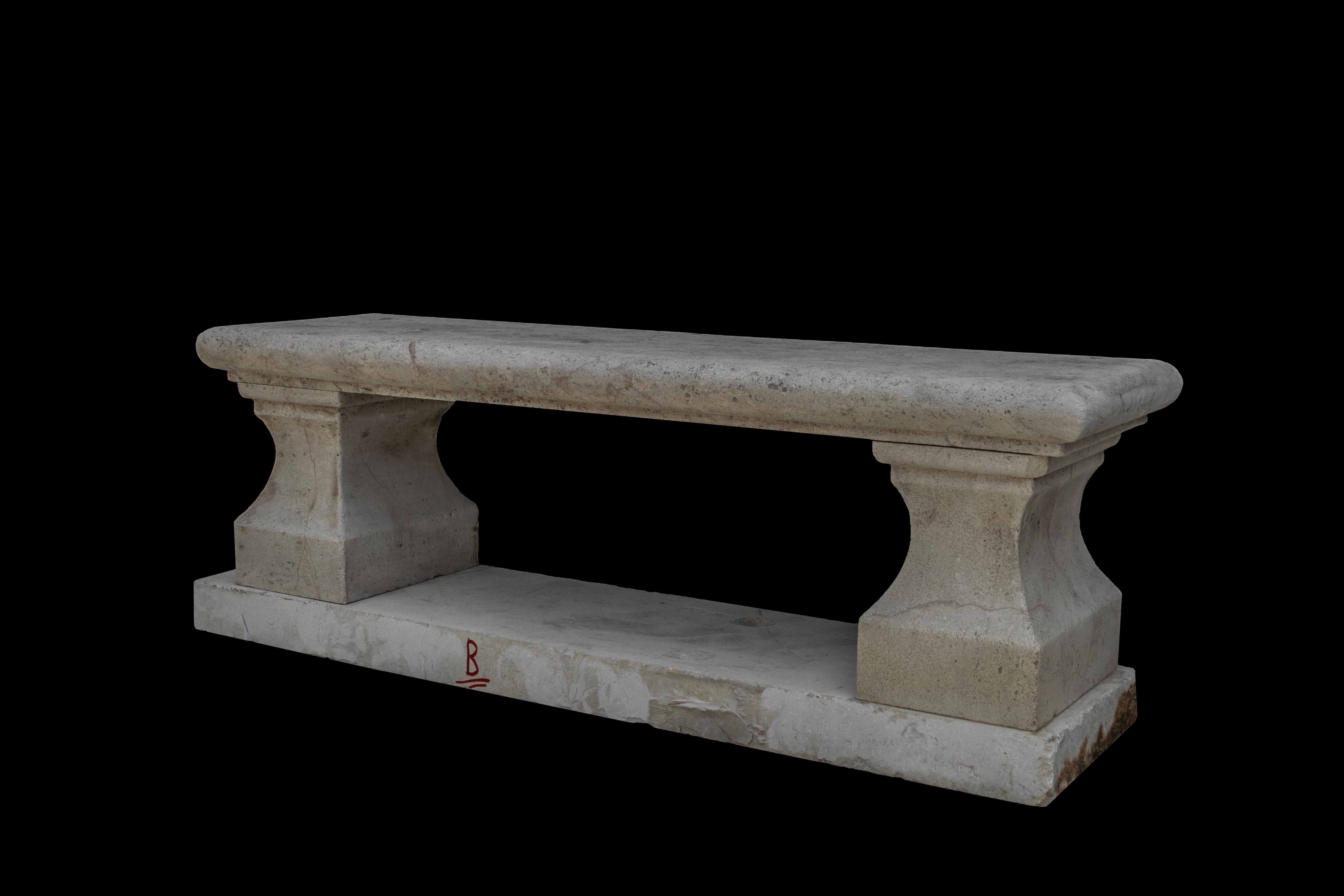 Banco antiguo de piedra caliza - Banco antiguo de piedra - Banco de jardín Tallado a mano en venta