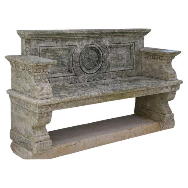 Antique Limestone Bench - Old Stone Bench - Garden Bench For Sale at ...