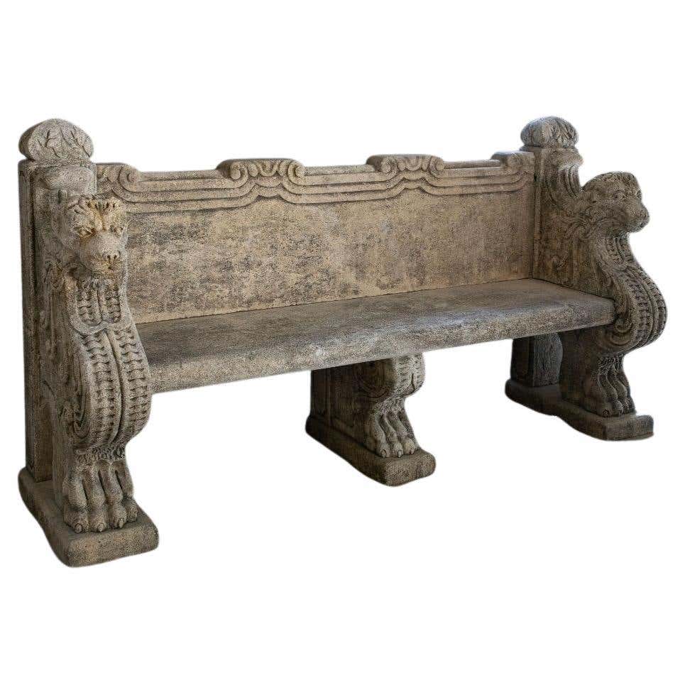 Antique Limestone Bench - Old Stone Bench - Garden Bench For Sale at ...