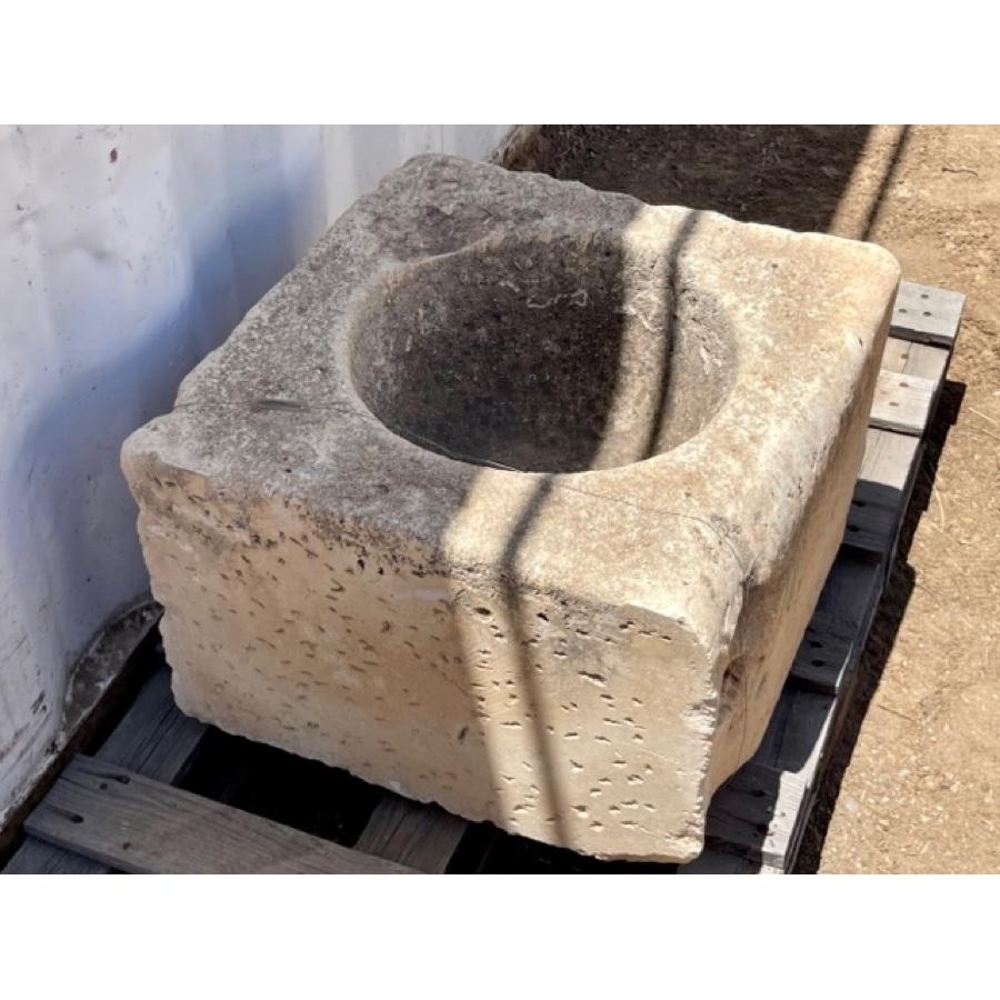 19th Century Antique Limestone Bird Bath Basin For Sale