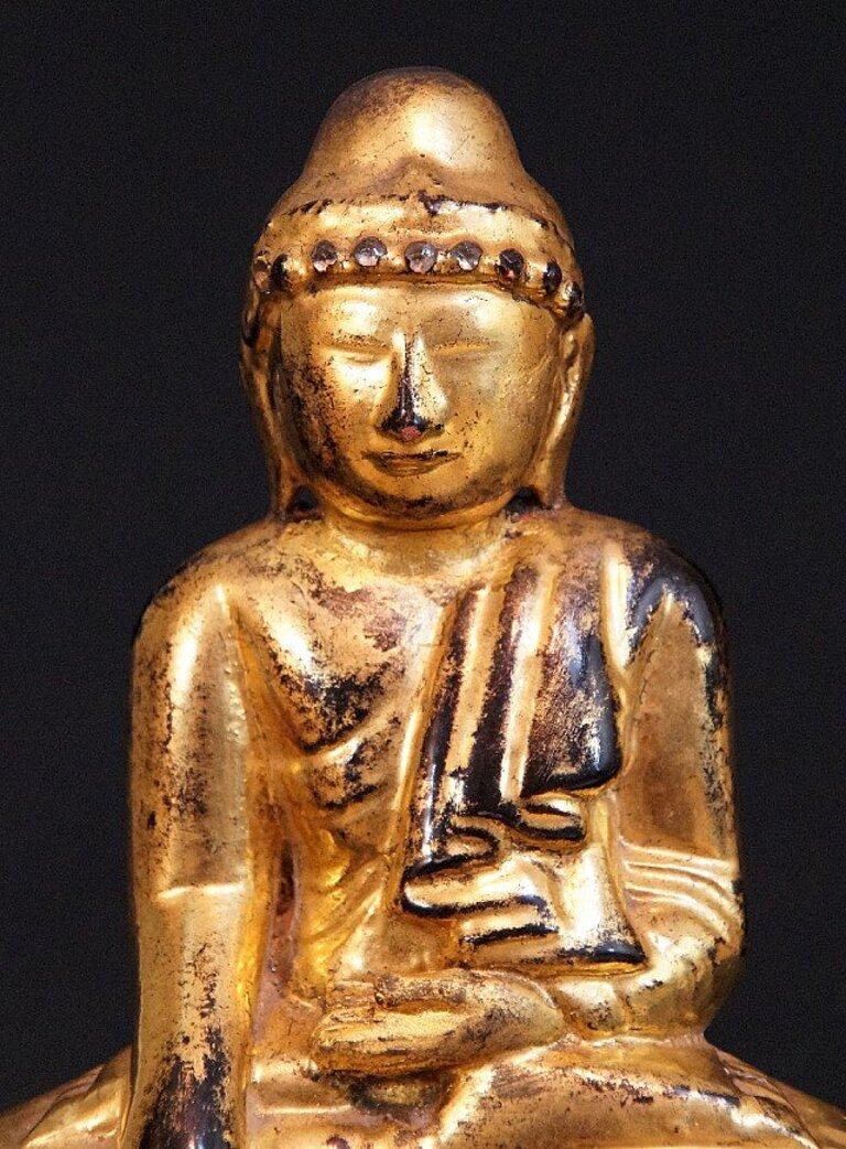 19th Century Antique Limestone Buddha from Burma For Sale