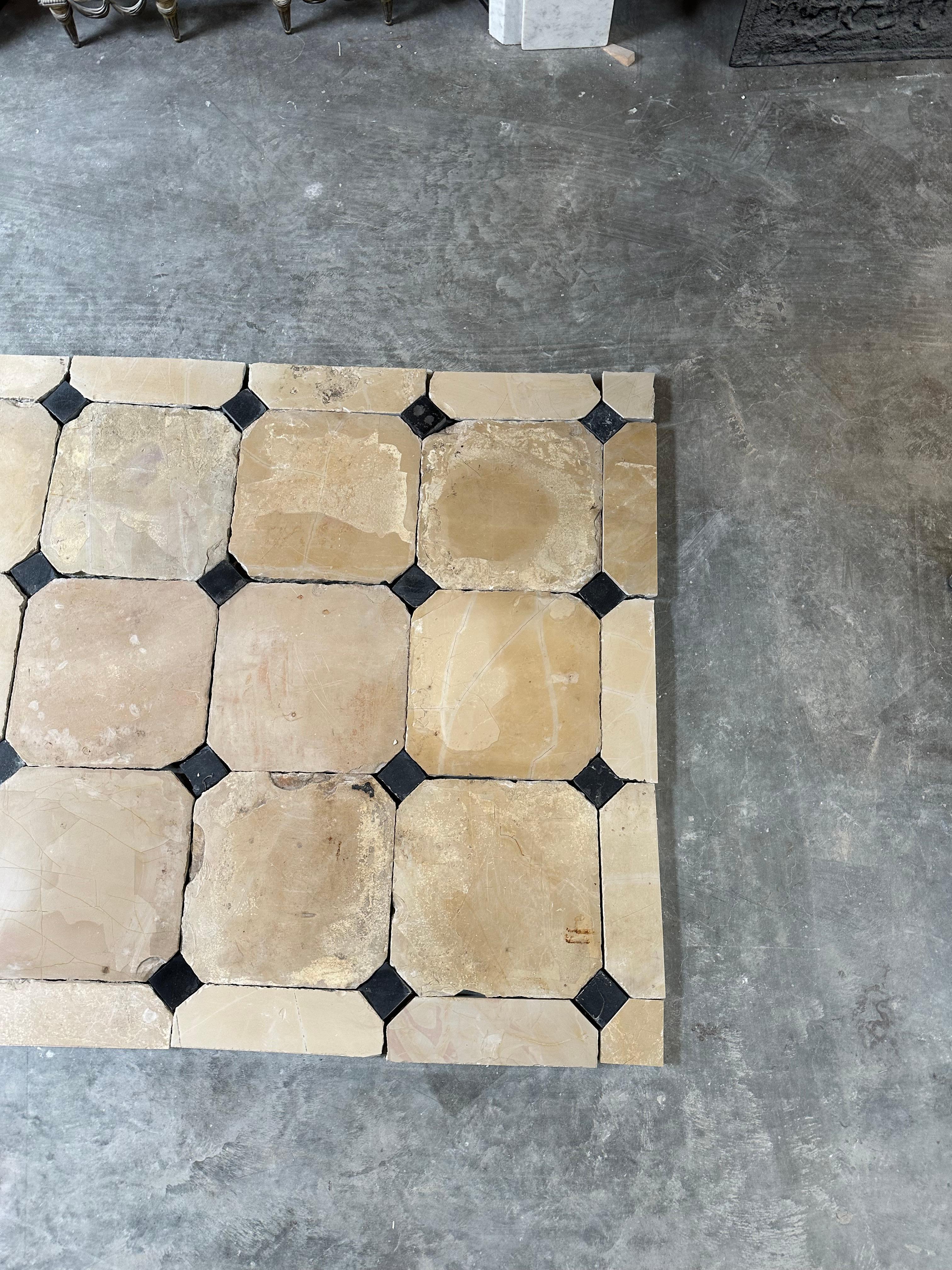 Antique Limestone Cabochon Floor For Sale 2