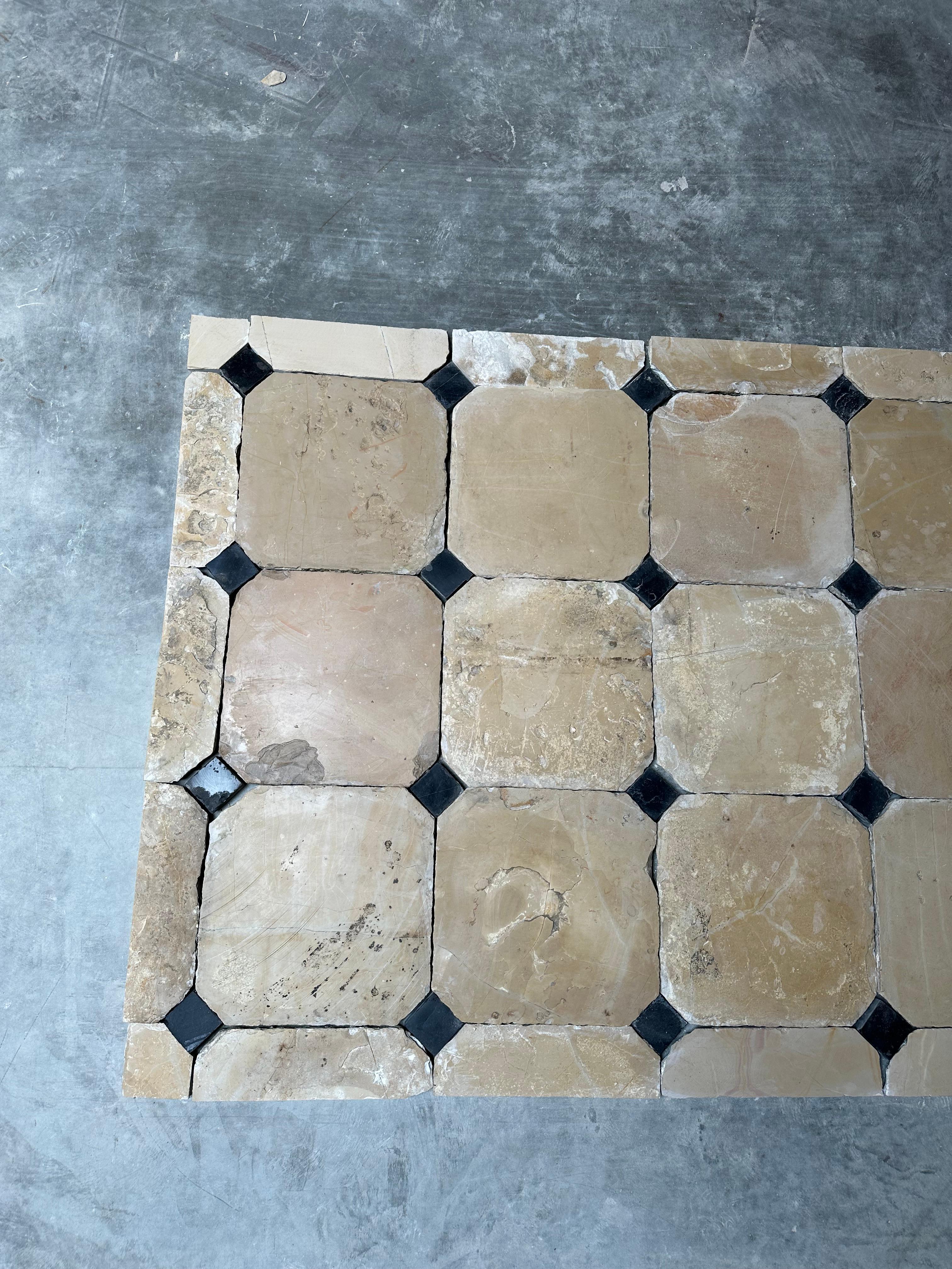 Antique Limestone Cabochon Floor For Sale 5