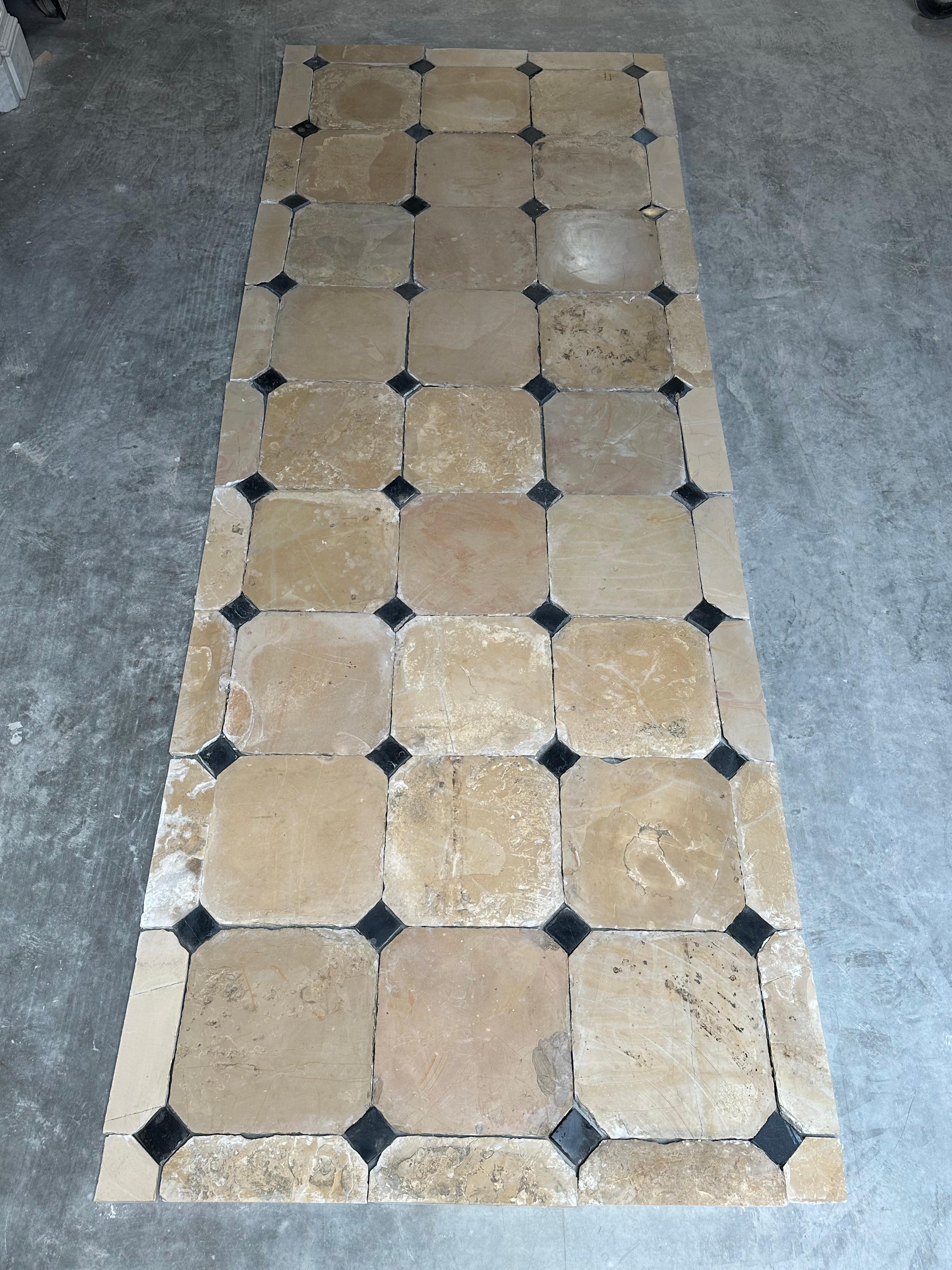 Antique Limestone Cabochon Floor For Sale 7