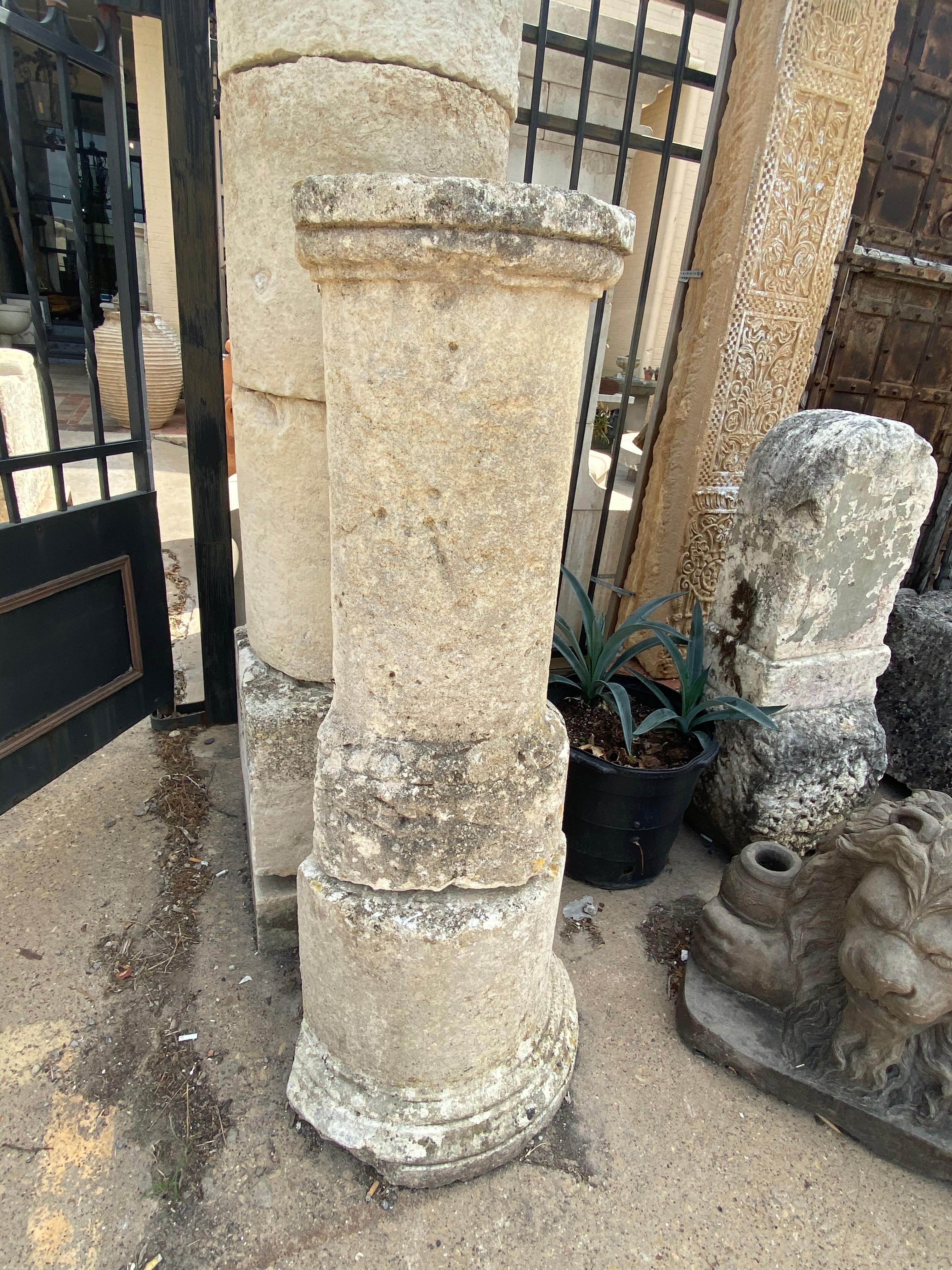 French Antique Limestone Columns For Sale