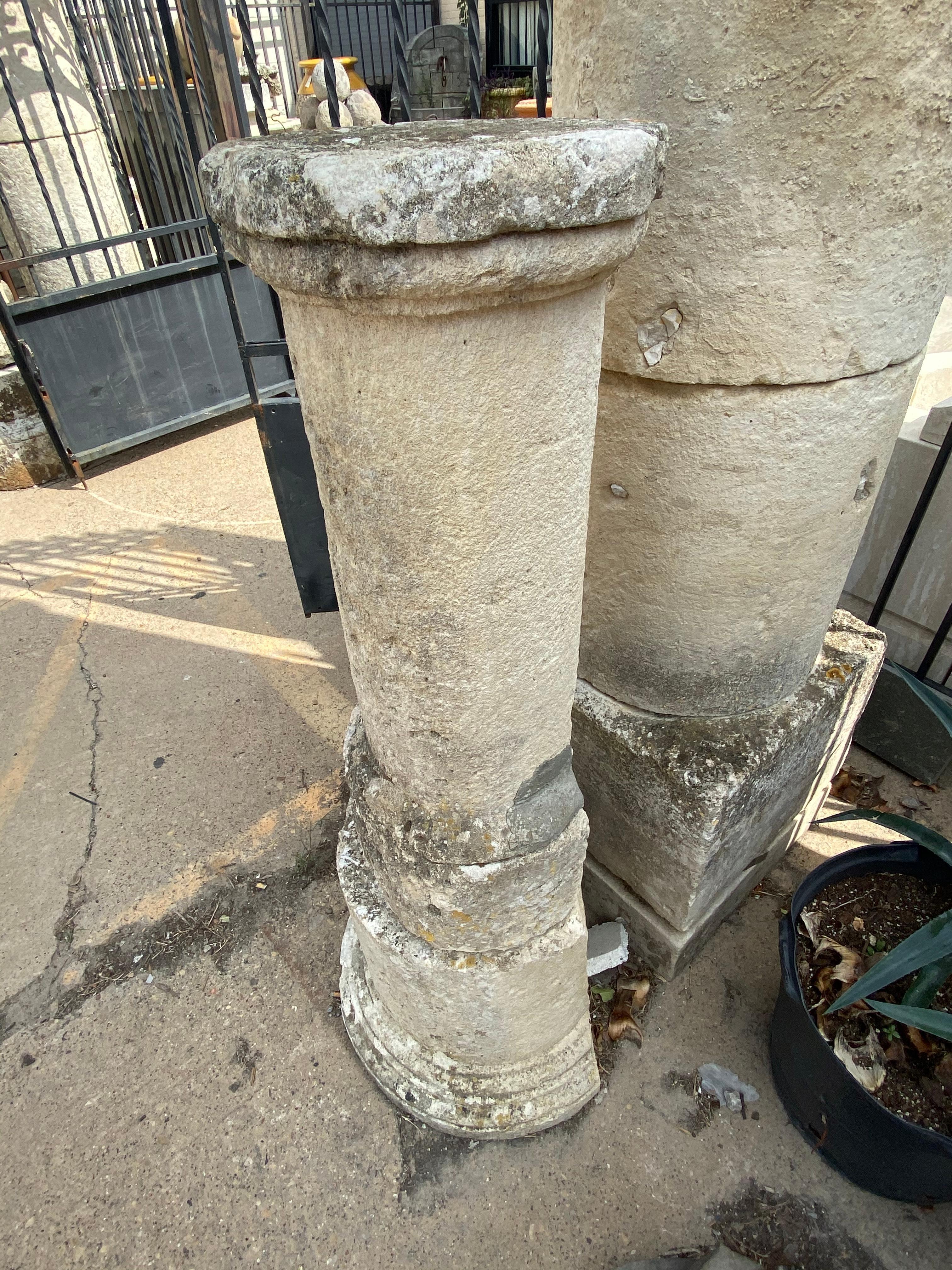 17th Century Antique Limestone Columns For Sale