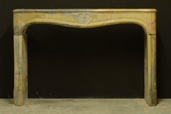 Antique Limestone Fireplace, 18th Century Louis XV, France