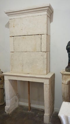 Antique Limestone Fireplace, circa 1790