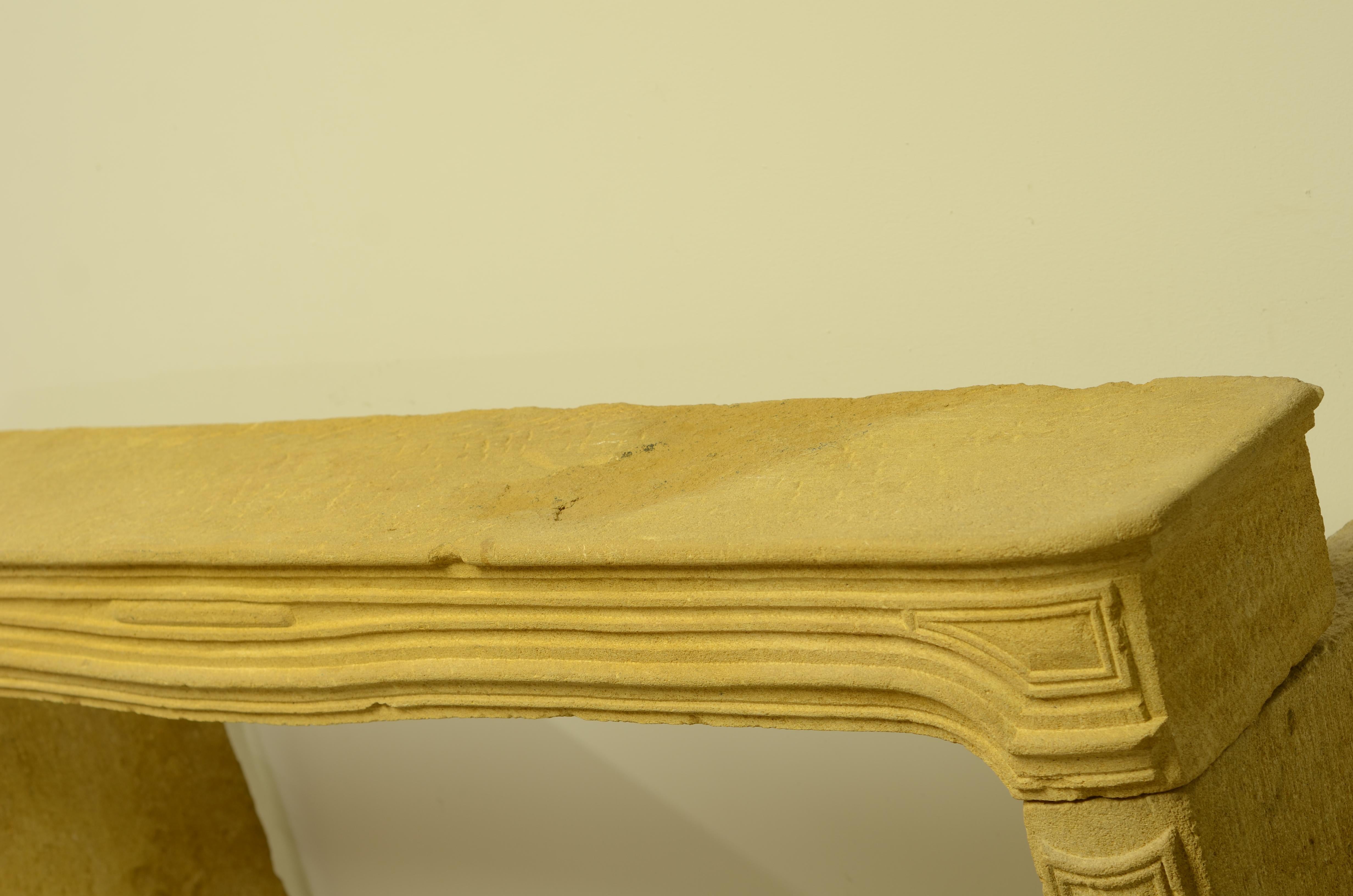 Antique Limestone Fireplace from France, 19th Century For Sale 7