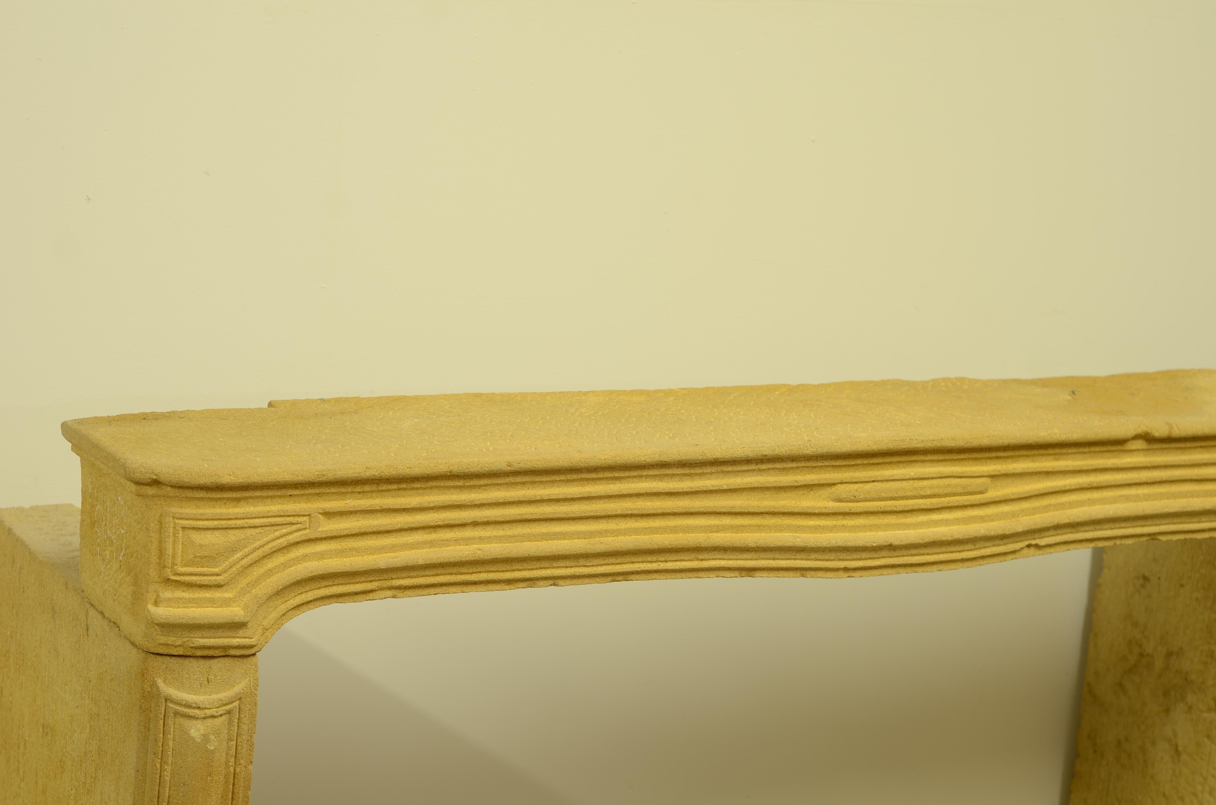 Antique Limestone Fireplace from France, 19th Century For Sale 8