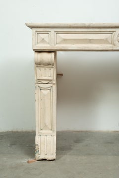 Antique Limestone Fireplace Mantel