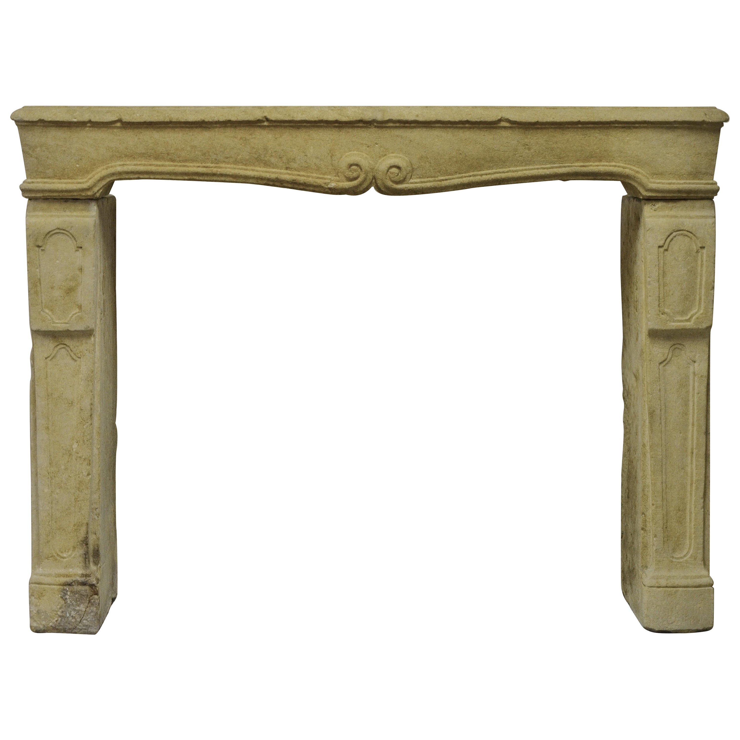 Antique Limestone Fireplace Mantel