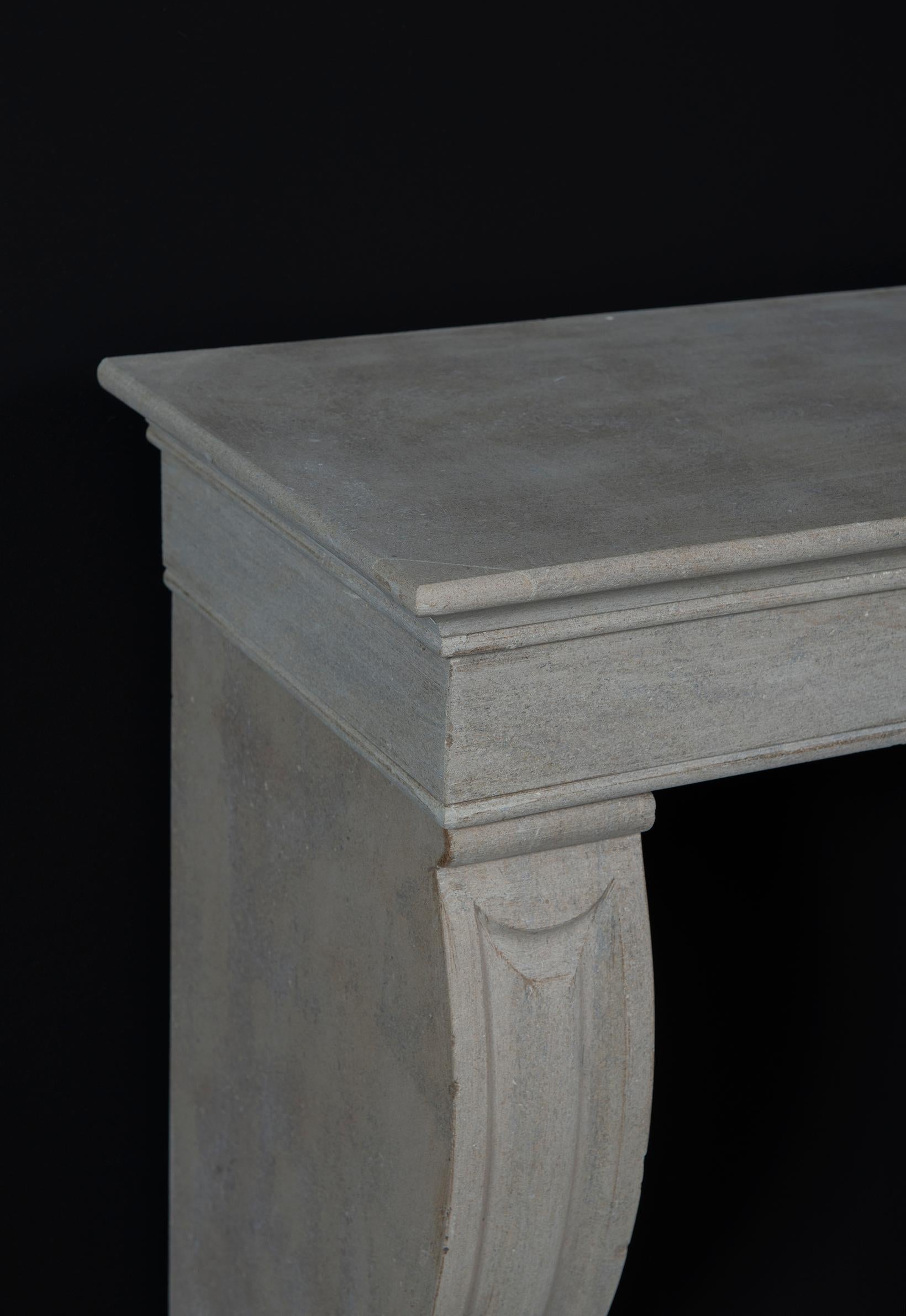 Antique Limestone Fireplace Mantel from France For Sale 7