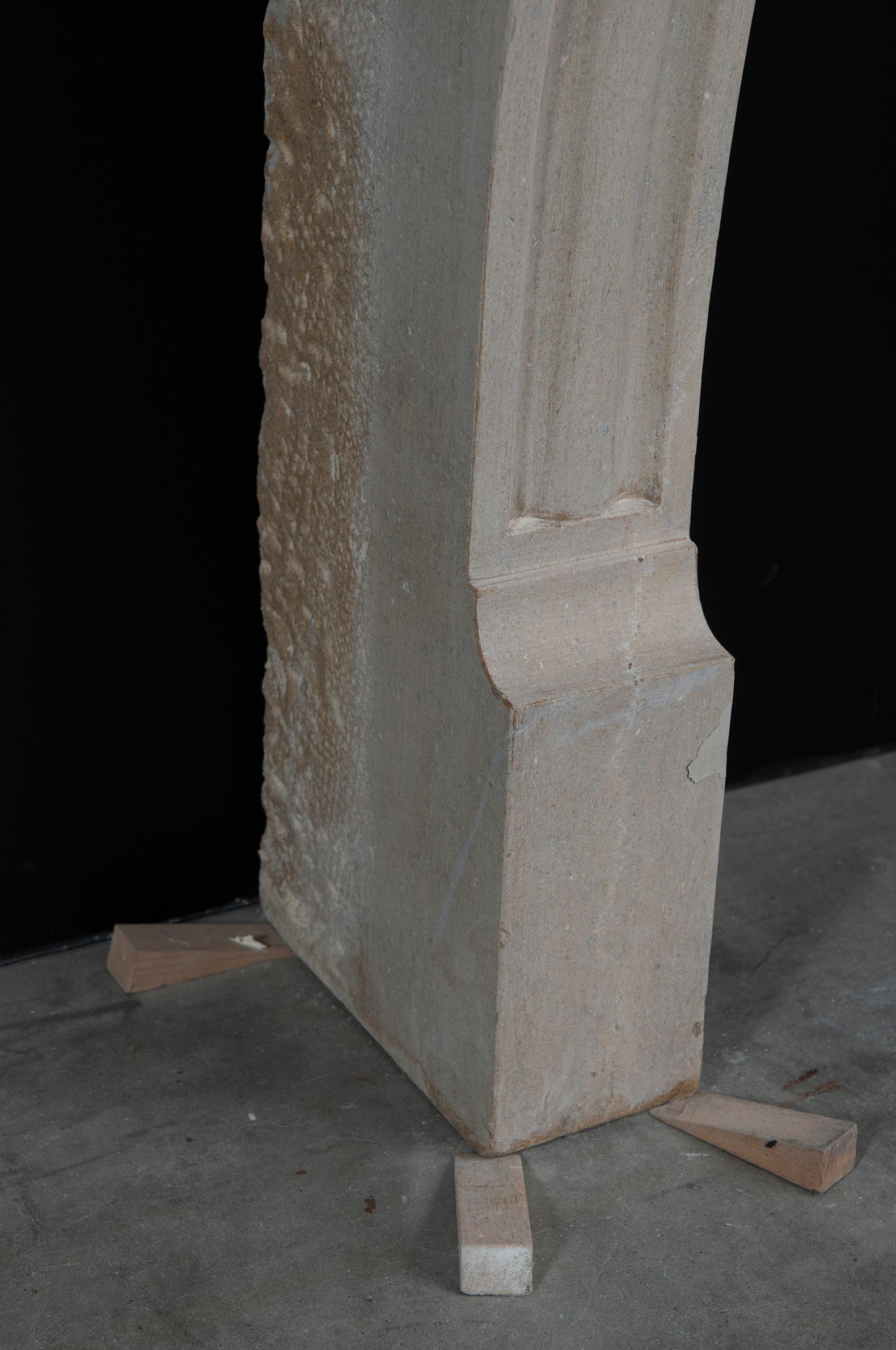 Antique Limestone Fireplace Mantel from France For Sale 8