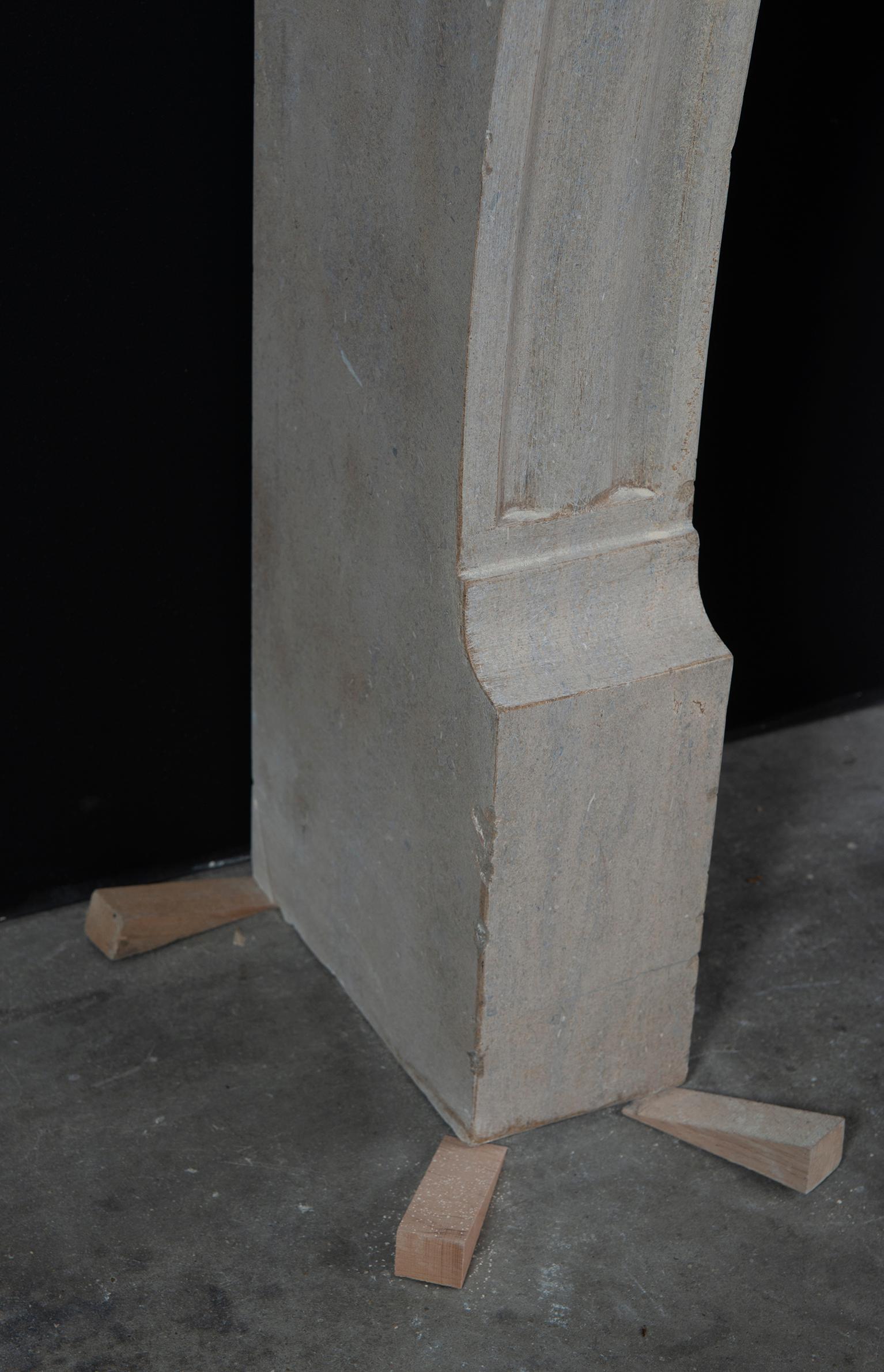Antique Limestone Fireplace Mantel from France For Sale 9