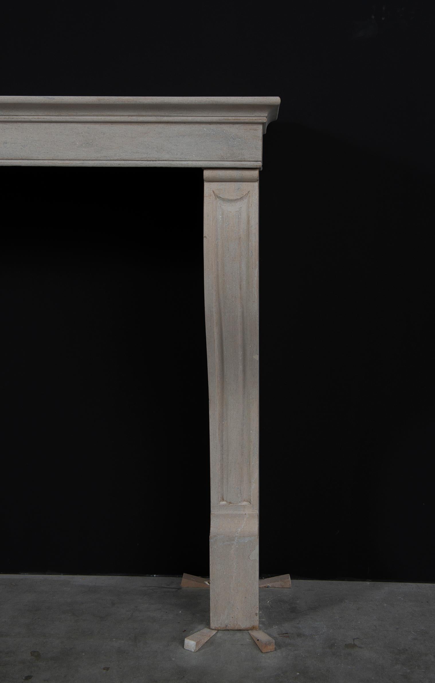Antique Limestone Fireplace Mantel from France For Sale 2