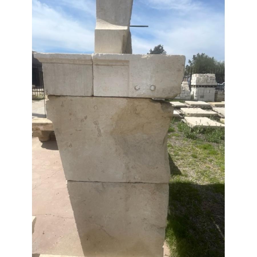 Antique Limestone Fireplace with Trumeau For Sale 7