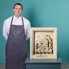 Antique Limestone Lion Plaque or Crest