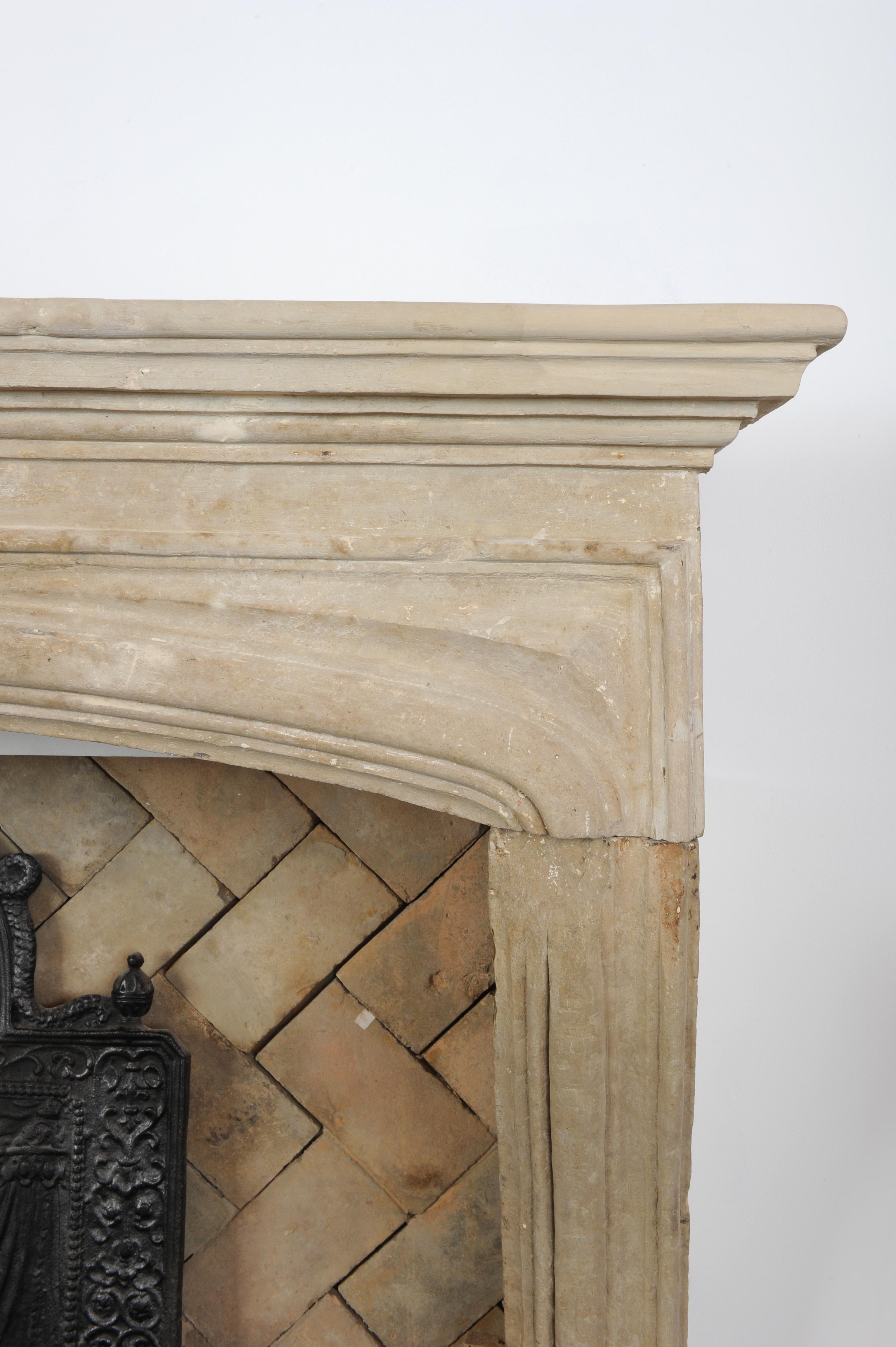 Antique Limestone Louis XIV Fireplace Mantel 7