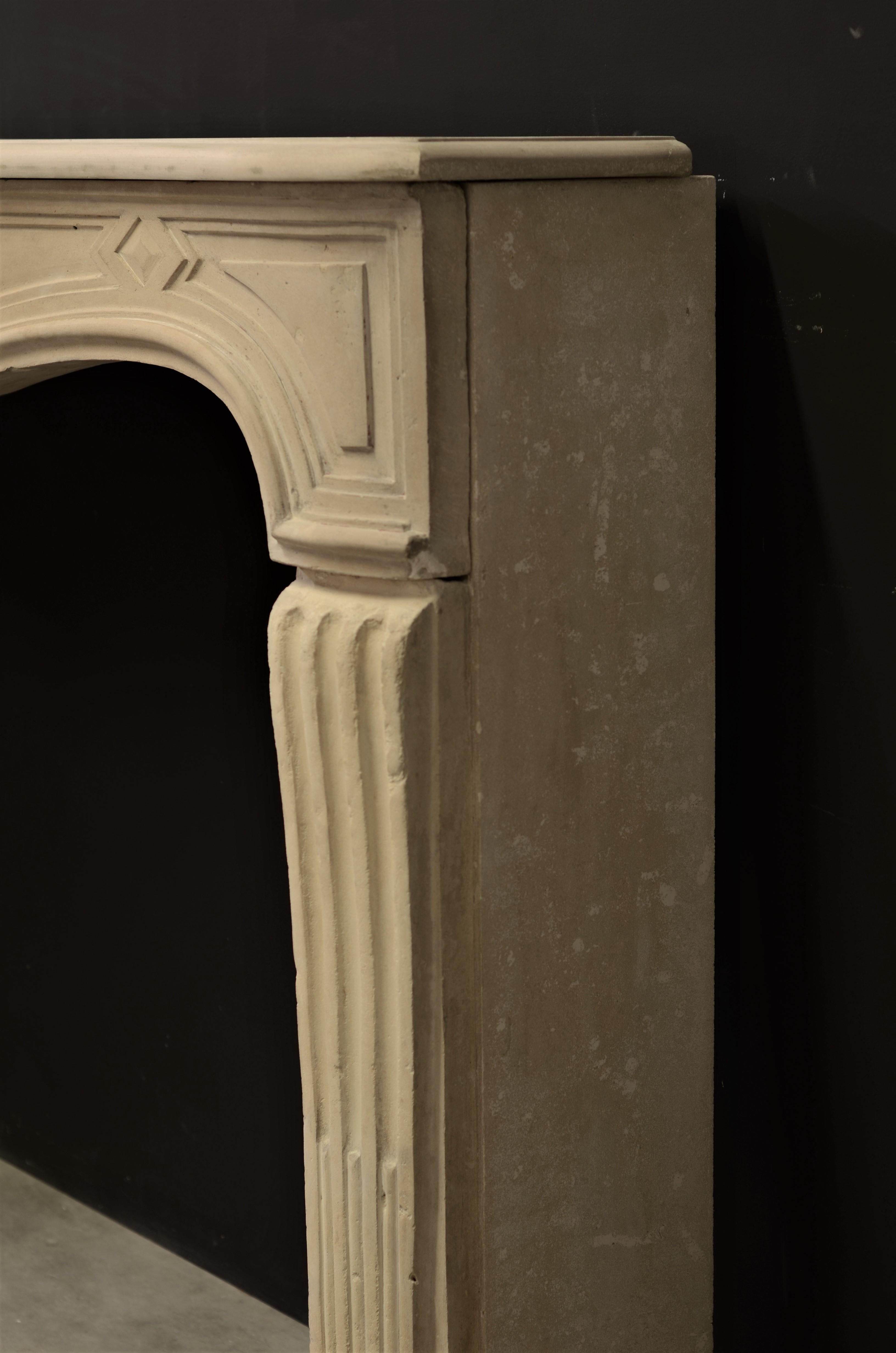 Antique Limestone Louis XV Fireplace Mantel For Sale 4