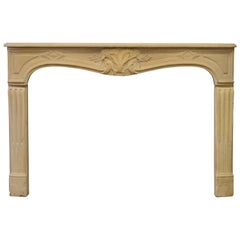 Antique Limestone Louis XV Fireplace Mantel