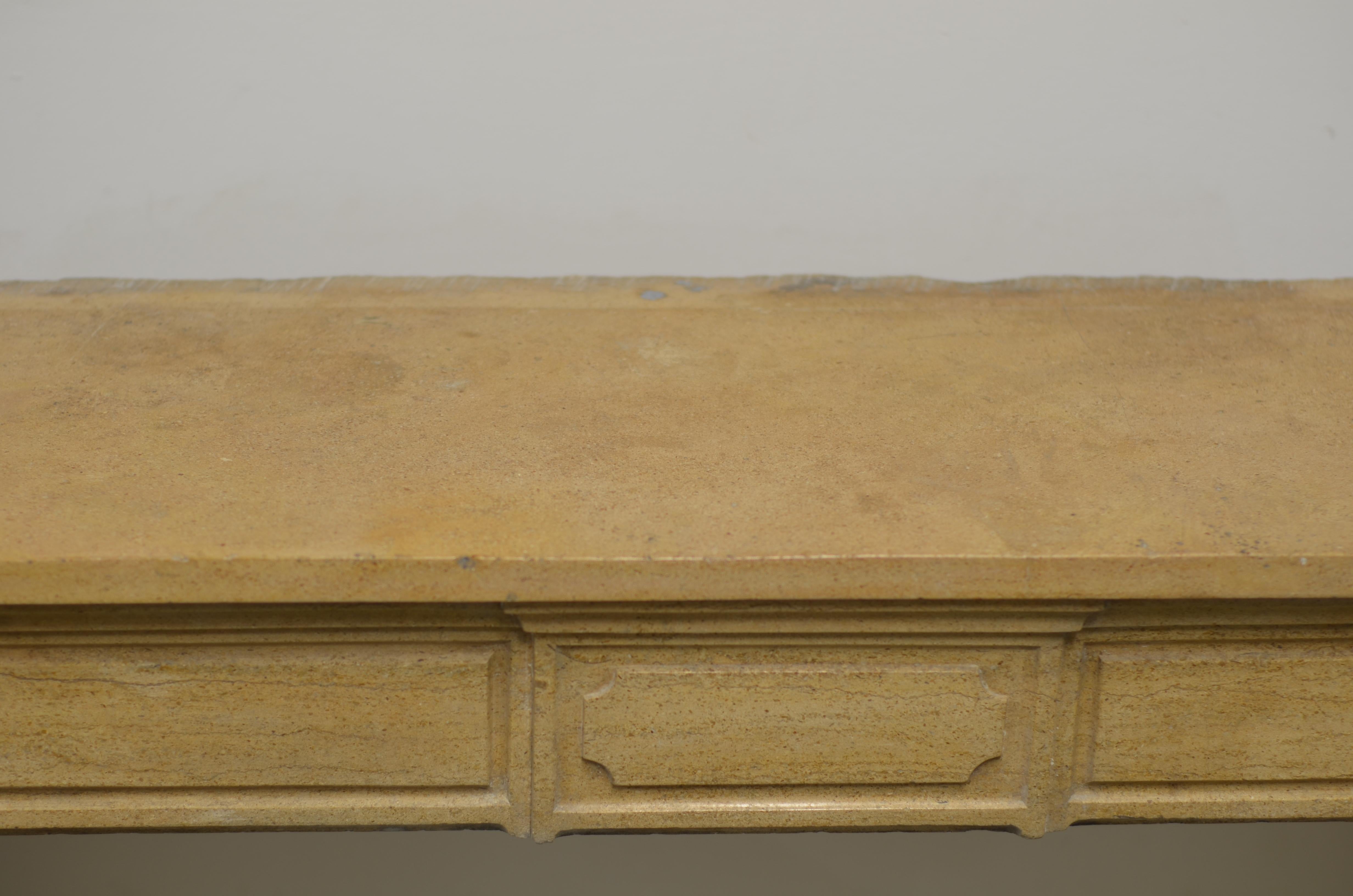 Antique Limestone Louis XVI Fireplace Mantel For Sale 1