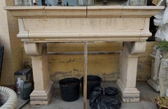 Antique Limestone Mantel, circa 1820