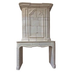 Antique Limestone Mantel with Trumeau