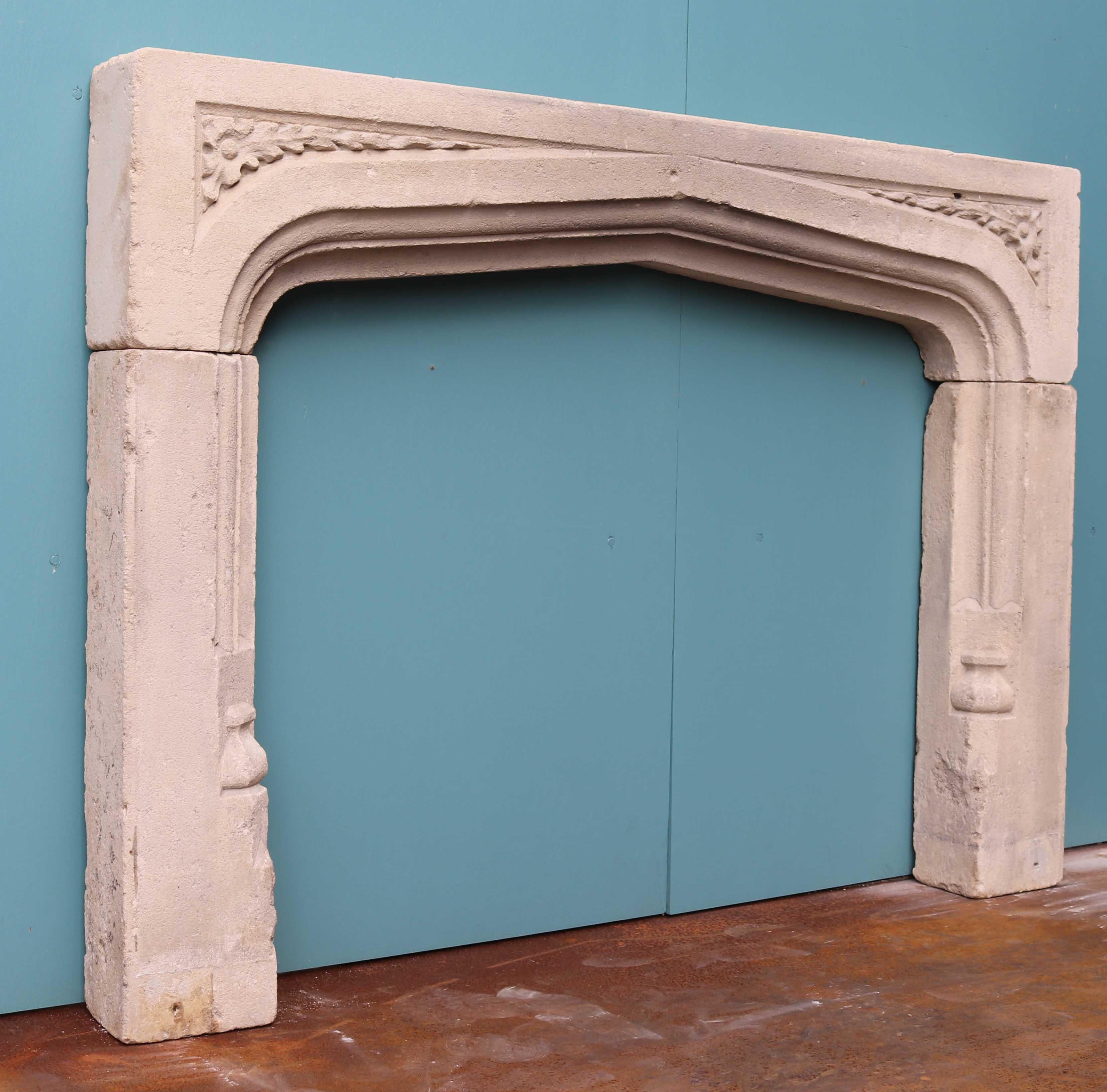 Antique Limestone Mantle In Good Condition In Wormelow, Herefordshire