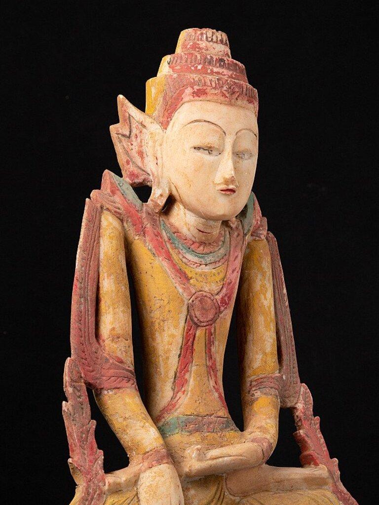 Antique Limestone Shan Buddha Statue from Burma For Sale 5