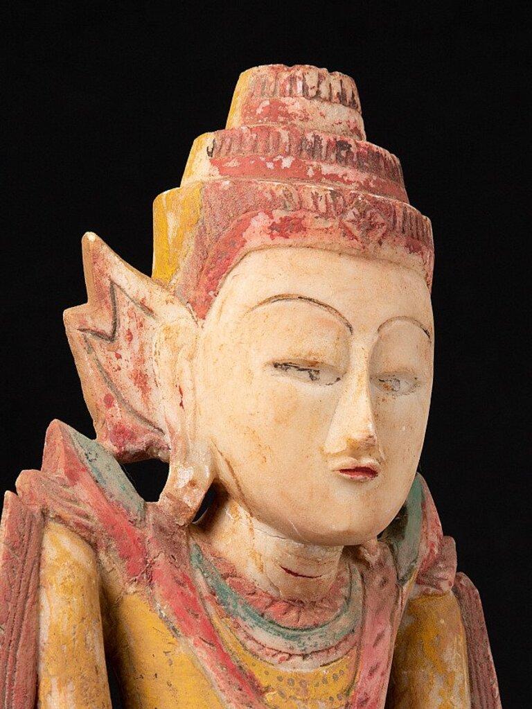 Antique Limestone Shan Buddha Statue from Burma For Sale 6