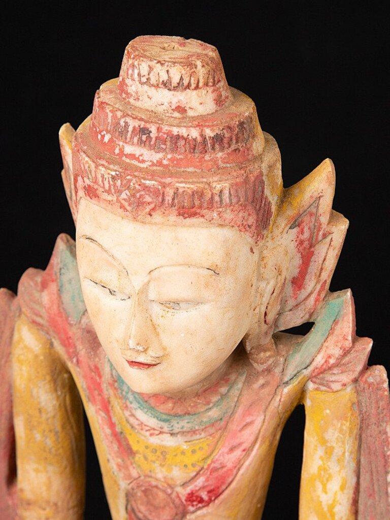 Antique Limestone Shan Buddha Statue from Burma For Sale 8