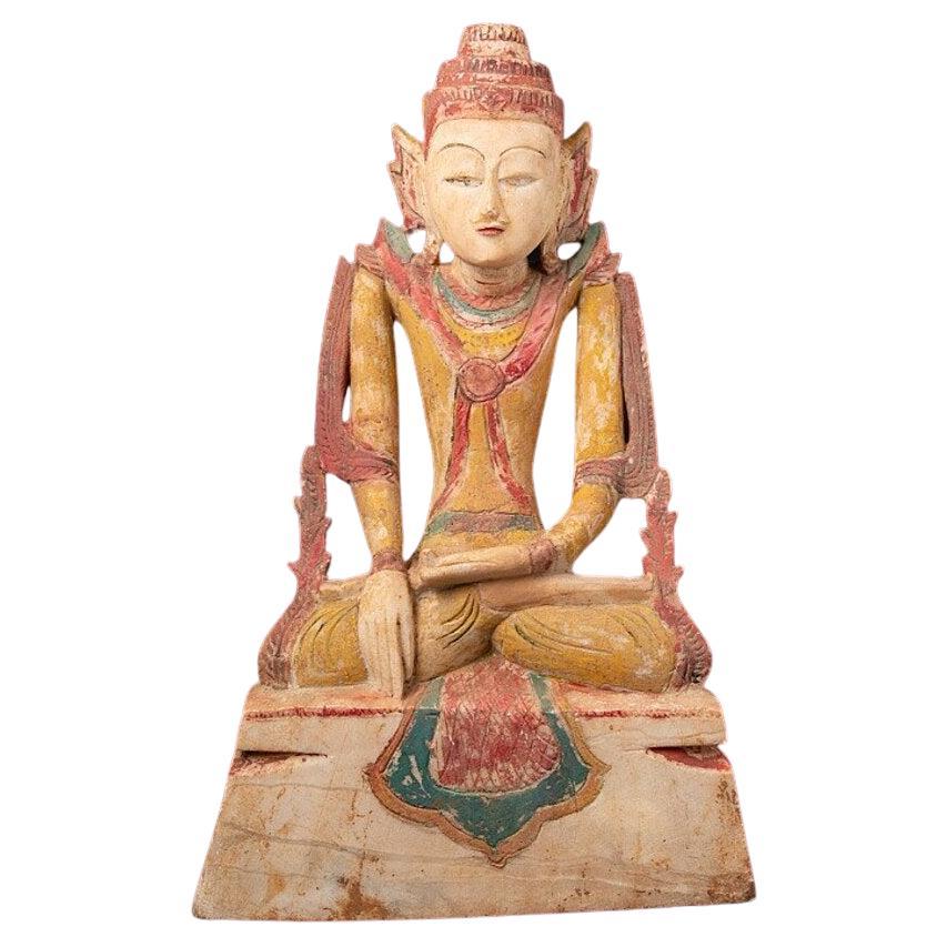 Antique Limestone Shan Buddha Statue from Burma For Sale