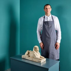 Antique Limestone Sphinx Sculpture