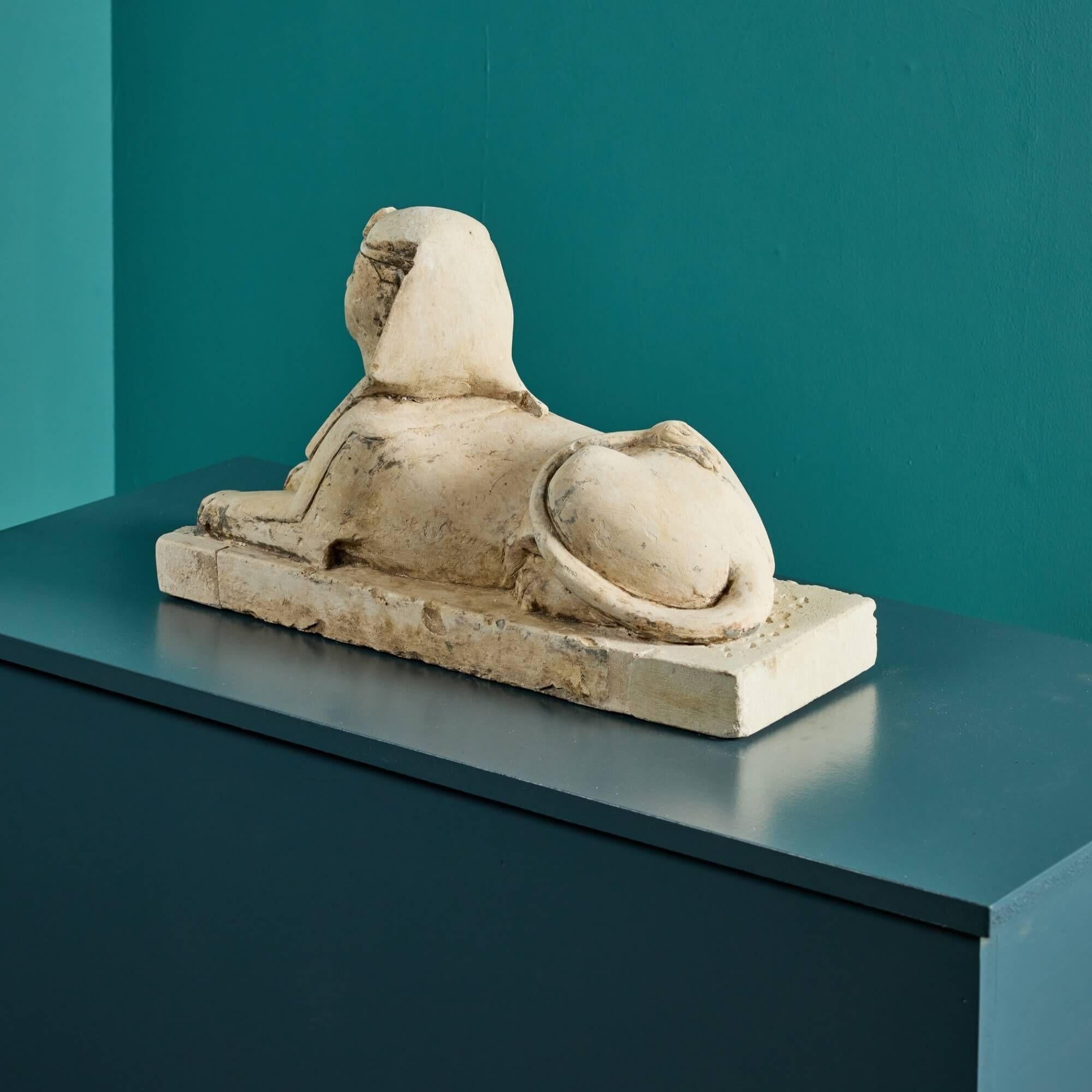 19th Century Antique Limestone Sphinx Sculpture For Sale