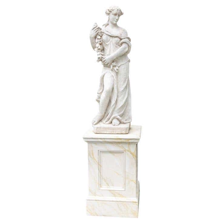 Limestone Statue Example Antique Limestone Statue Of Summer On Custom Base From The NYBG 2002 ...